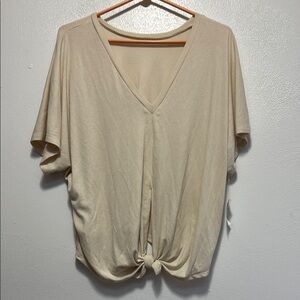 Cream V-Neck Women's Top